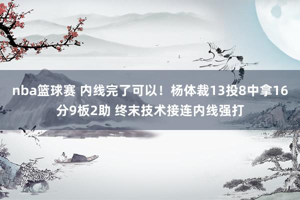 nba篮球赛 内线完了可以！杨体裁13投8中拿16分9板2助 终末技术接连内线强打